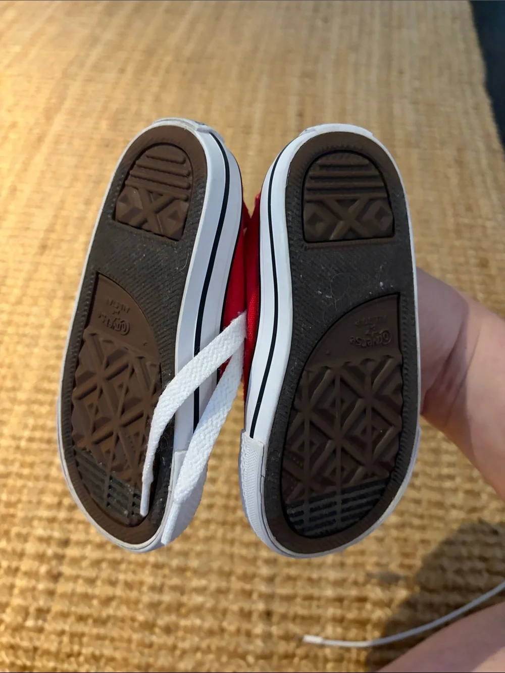 Converse Kids Red Low-Top Canvas Sneakers with White Accents